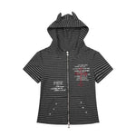 6254116123307,6088433688436,6088433688437, Striped Slim Fit Hooded Zipper Top