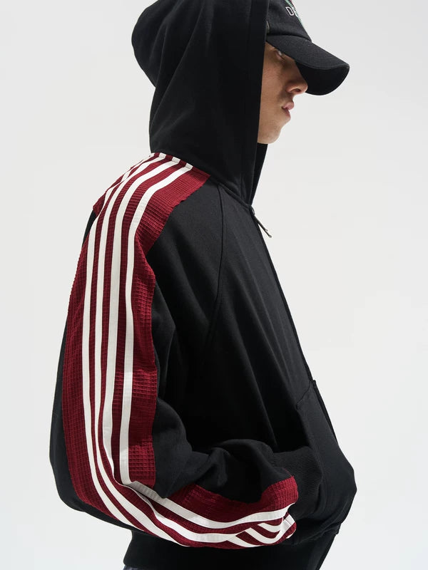 Striped Track Hoodie Zip-Up Jacket 2