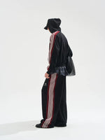 Striped Track Hoodie Zip-Up Jacket 5