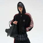 5885973008759,5885973008760,5885973008761,5885973008762, Striped Track Hoodie Zip-Up Jacket