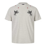 6064502192643,6064502192645,6064502192647, Striped Unicorn Embroidered Short-Sleeve T-Shirt
