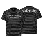 6230109259364,6230109259365,6230109259366,6230109259367, Striped V-Neck Graphic Rhinestone T-Shirt