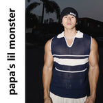 6236446010363,6236446010364,6236446010365, Striped V-Neck Mesh Knit Vest