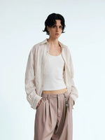 Striped Woven Long-Sleeve Shirt Jacket 1