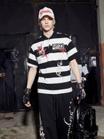 Striped Y2K Graphic Polo T-Shirt 1