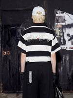 Striped Y2K Graphic Polo T-Shirt 3