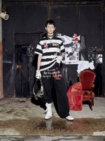 Striped Y2K Graphic Polo T-Shirt 5