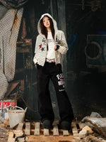 Striped Zip-Up Hoodie Jacket with Graphics 5