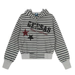 6183081015955,6183081015956,6183081015957, Striped Zip-Up Hoodie Jacket with Graphics