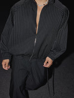 Striped Zip-Up Jacket and Pants Set 5