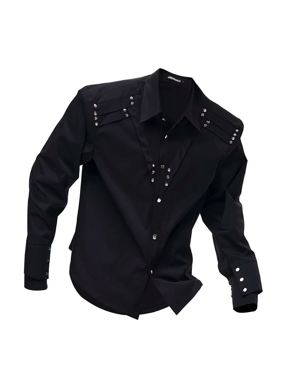 Structural Rivet Detail Long-Sleeve Shirt 5