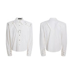 6208848294949,6208848294950,6208848294951,6208848294952, Structural Rivet Detail Long-Sleeve Shirt