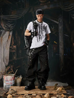 Structural Rivet Wide-Leg Denim Pants 4