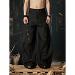6207601246737,6207601246738,6207601246739,6207601246740, Structural Rivet Wide-Leg Denim Pants