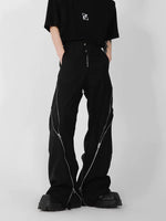 Structural Zippered Flared Straight Leg Pants 3
