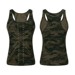 6066107825341,6066107825342,6066107825343, Studded Camouflage Slim Fit Vest