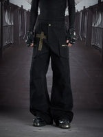 Studded Cross Multi-Pocket Workwear Pants 2