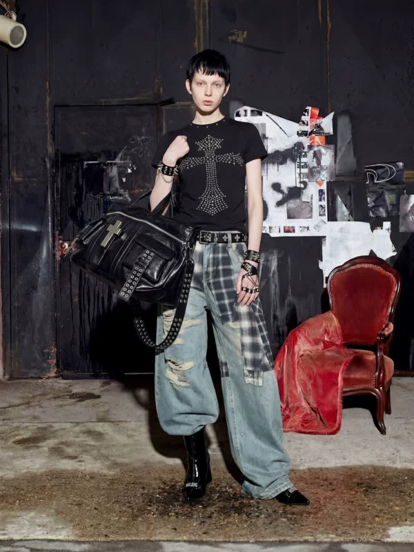 Studded Cross Short-Sleeve T-Shirt 4