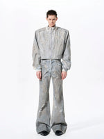 Studded Deconstructed Short Denim Jacket 4
