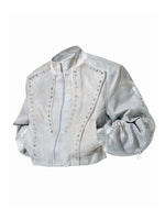 Studded Deconstructed Short Denim Jacket 5