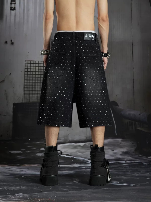 Studded Distressed Denim Shorts 4