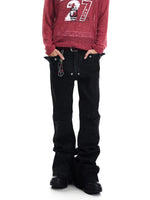 ,6072284457349,6072284457350,6072284457351,6072284457352, Studded Flared Black Jeans Pants