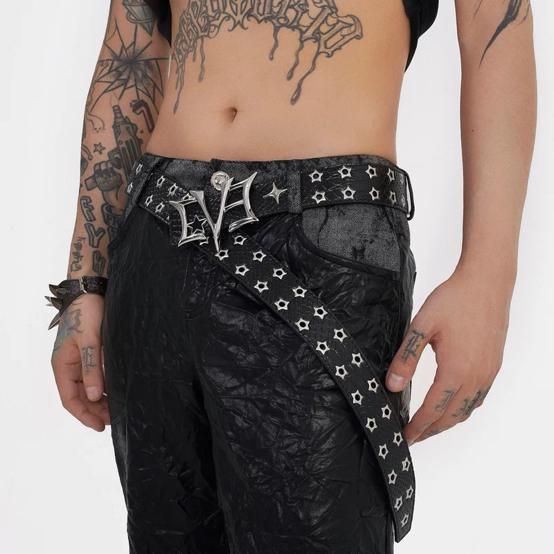 6222363315948, Studded Genuine Leather Belt