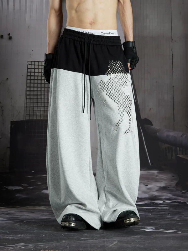 Studded Horse Print Loose Elastic Pants 5