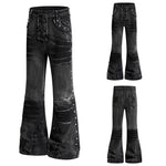 6260191475161,6260191475162,6260191475163,6260191475164,6260191475165, Studded Lace-Up Distressed Flared Jeans