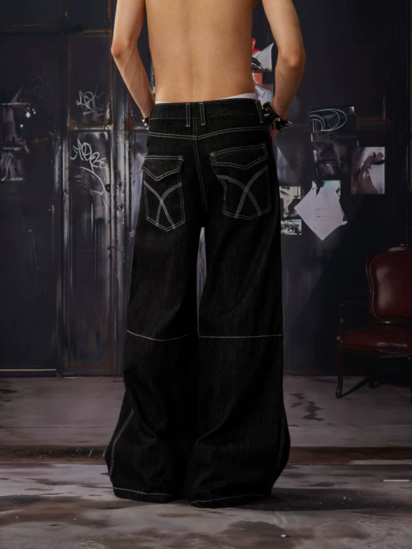 Studded Loose Straight Leg Jeans 3