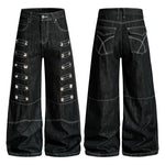 6241683498155,6241683498156,6241683498157,6241683498158,6241683498159, Studded Loose Straight Leg Jeans