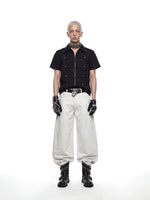 Studded Short Sleeve Zip Shirt 4