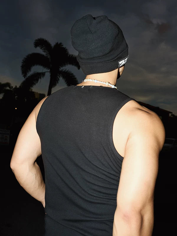 Studded Slim Fit Sleeveless Vest 4