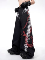 Studded Snake Print Wide-Leg Pants 2