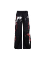 Studded Snake Print Wide-Leg Pants 5