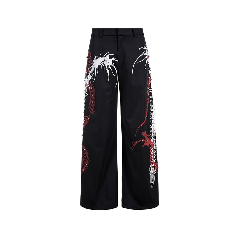 5936059702790,5936059702791,5936059702792,5936059702793, Studded Snake Print Wide-Leg Pants