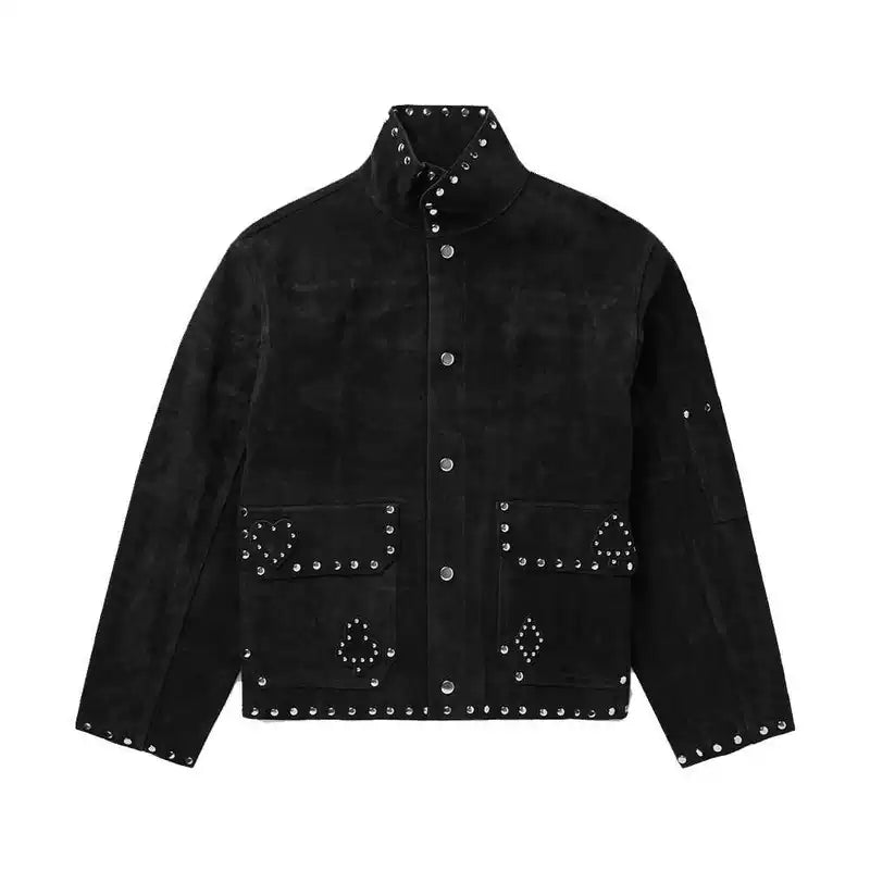 Studded Suede Leather Jacket 1