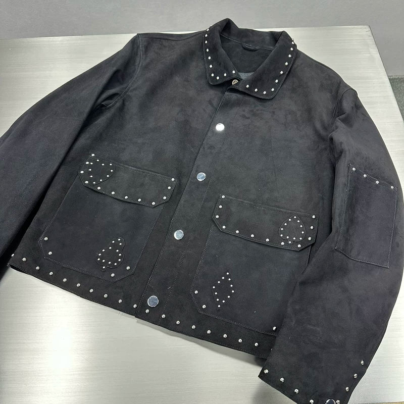 Studded Suede Leather Jacket 2