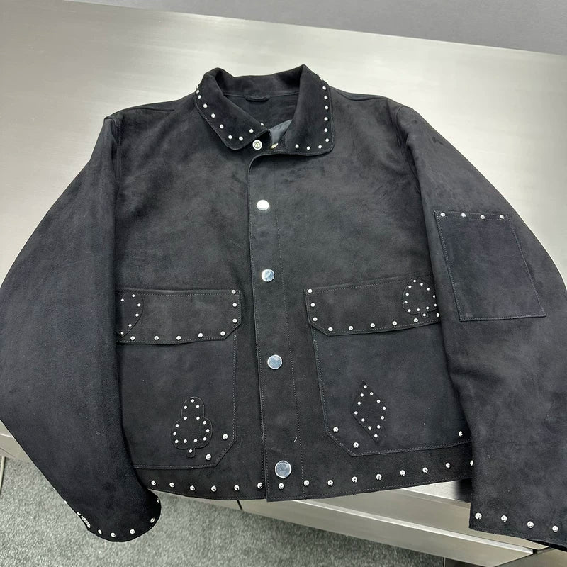 Studded Suede Leather Jacket 4