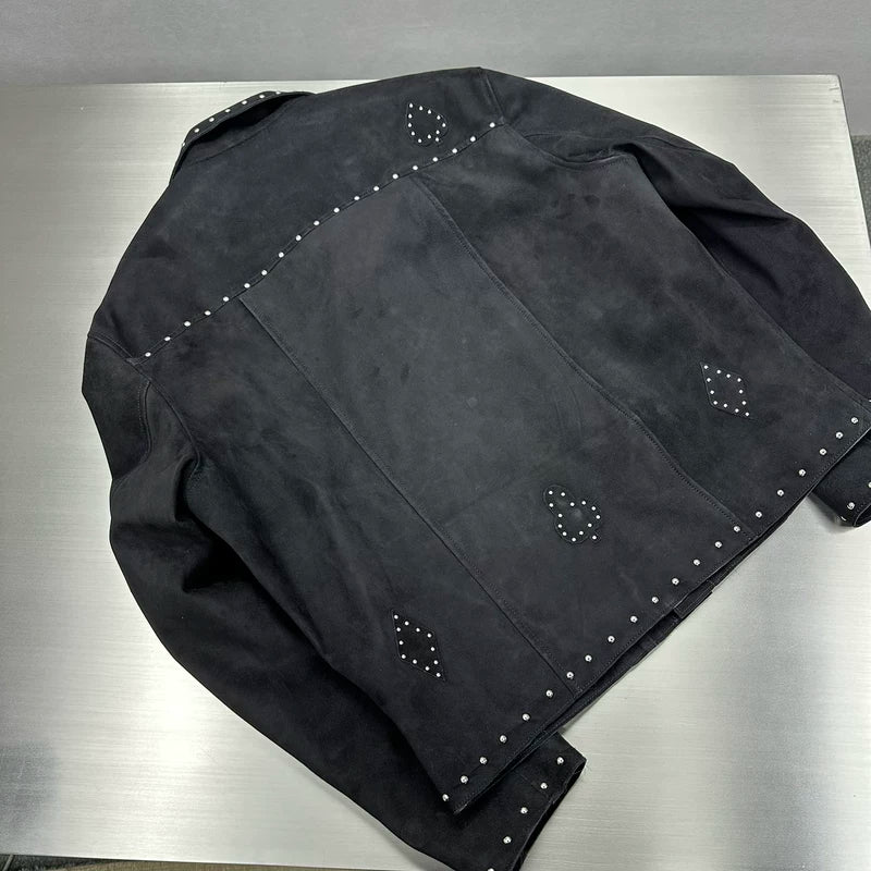 Studded Suede Leather Jacket 5