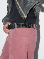 Studded “Take Care Tonight” Leather Belt 4