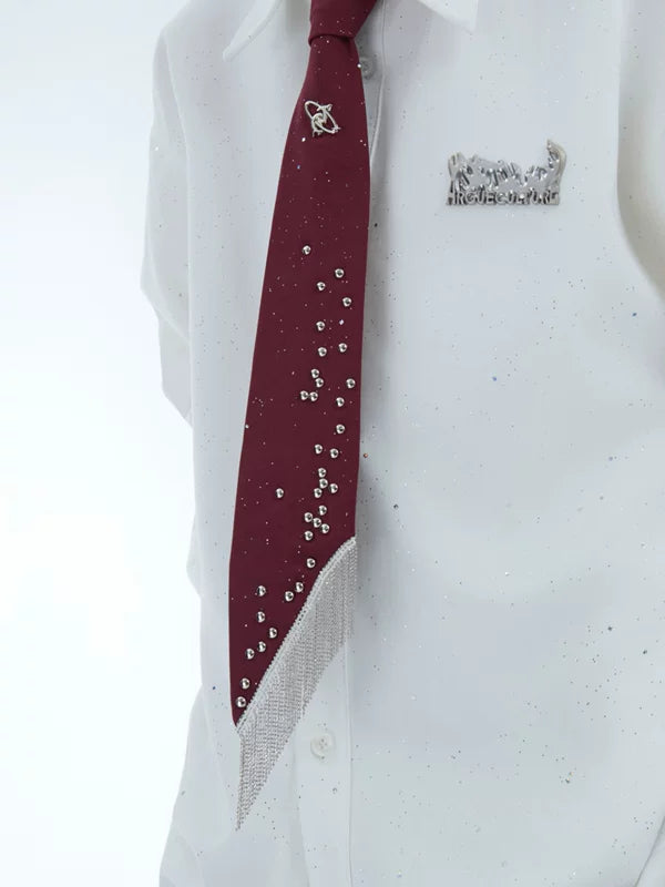Studded Tassel Necktie 2