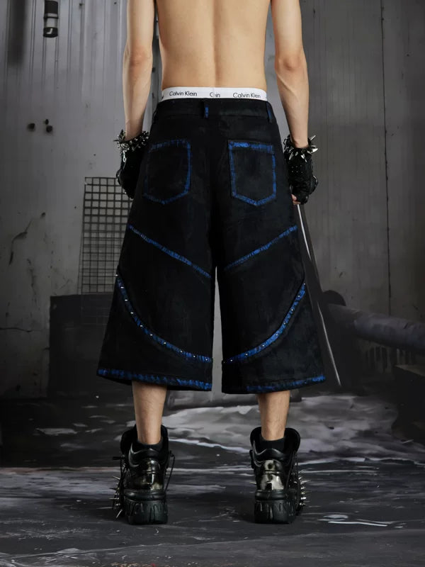Studded Wide-Leg Capri Jeans 3