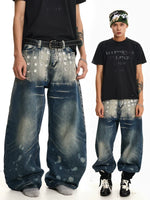 Studded Wide-Leg Jeans Pants 2