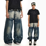6206472287341,6206472287342,6206472287343,6206472287344,6206472287345, Studded Wide-Leg Jeans Pants