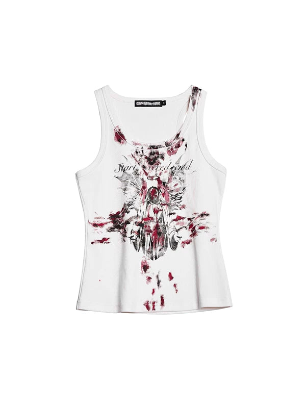 Subculture Angel Print Slim Fit Vest 5