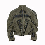 Suede Hand-Knitted Moto Racing Jacket 1