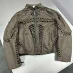 Suede Hand-Knitted Moto Racing Jacket 2