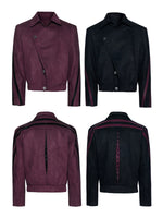 Suede Rivet Back Layered Short Jacket 1