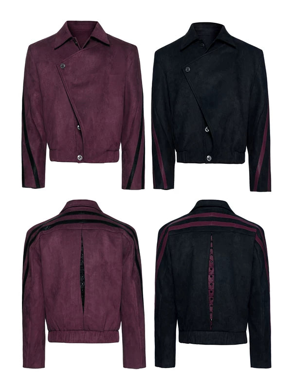 Suede Rivet Back Layered Short Jacket 1